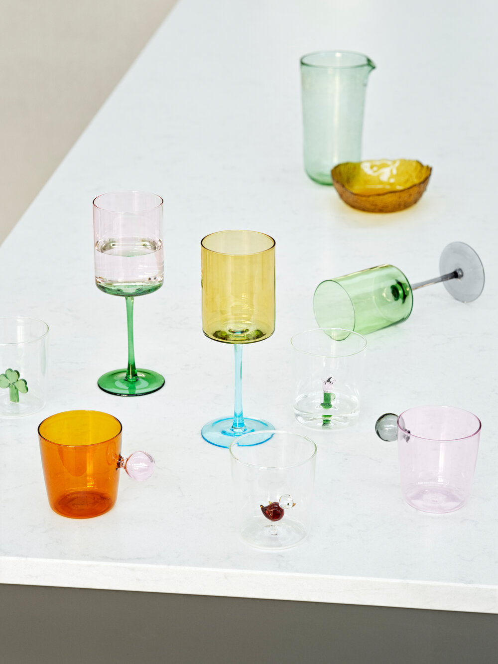 Bubble Handle glas - Smoke/Amber
